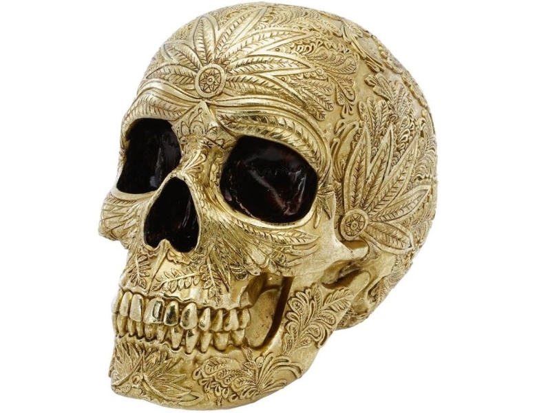Deko Totenkopf gold