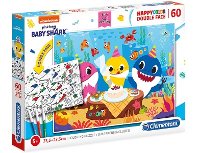 Baby Shark Geburtstag zum Ausmalen 60Teile
