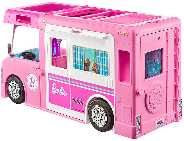 3-in-1 Abenteuer-Camper Fahrzeuge Super Barbie | Puppenzubehör