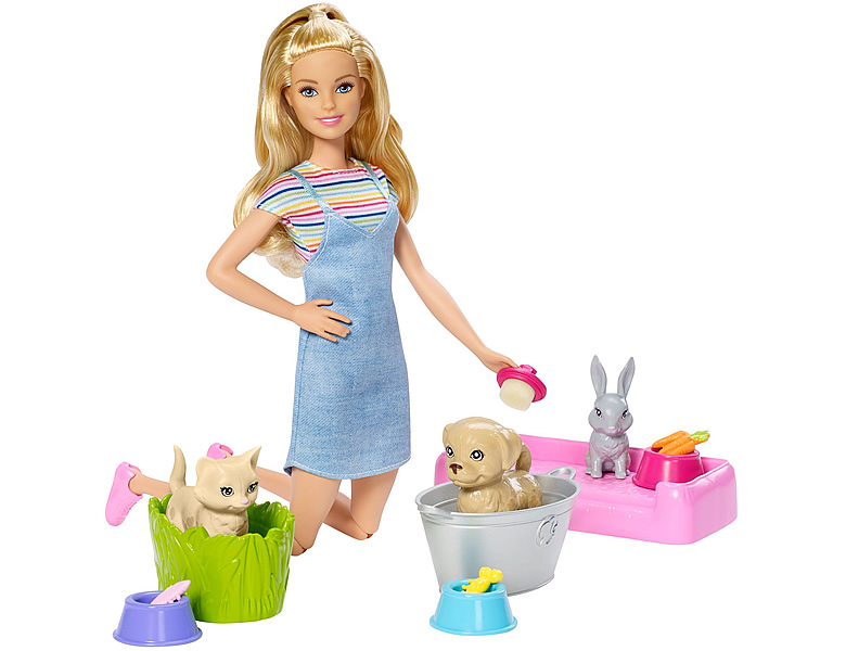 Barbie Familie & Freunde Play 'N' Wash Puppe Blond ...