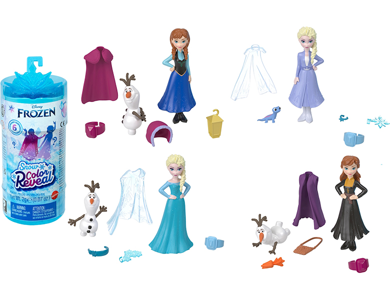 Snow mit Reveal Disney Frozen Color | Überraschungen 6 Mattel Modepuppen Puppe