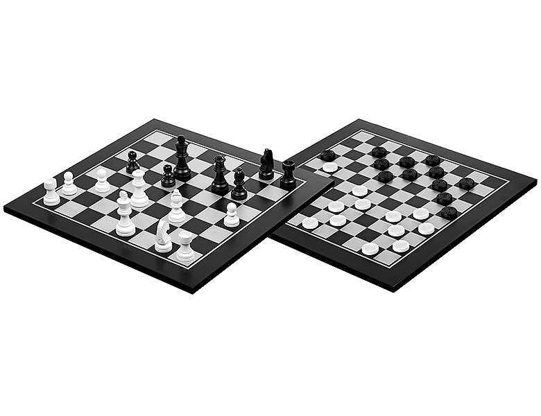 Spiele-Set Schach, Dame & Mühle, Gesellschaftsspiele