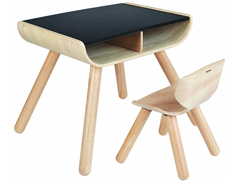 PlanToys Tisch und ein Stuhl Schwarz | Möbel